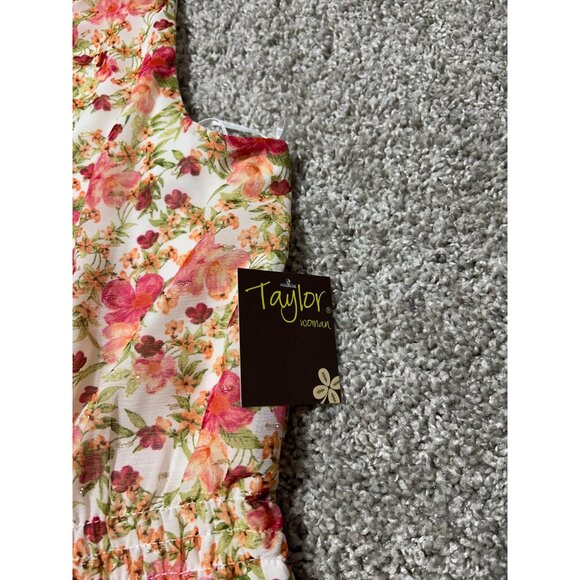 NWT TAYLOR Womens Sz 22W Floral Sleeveless Elastic Waist Lined Maxi Dress - Picture 6 of 10
